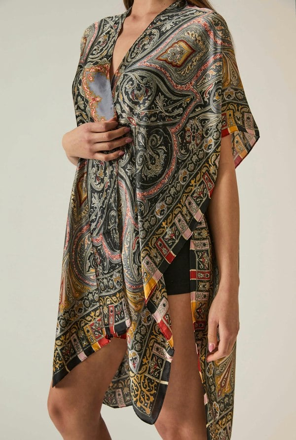 Paisley print boho kaftan with relax fit