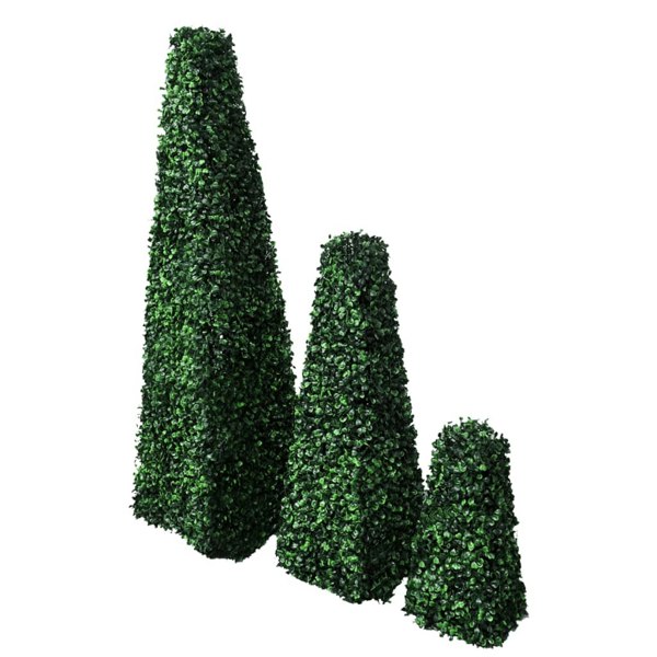 Berkfield Set of 3 Artificial Boxwood Pyramid Topiary