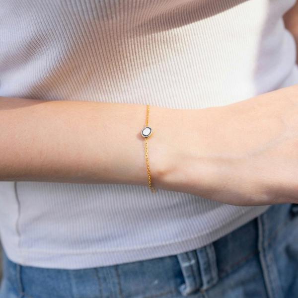 Spero London Sterling Silver Raw Uncut Polki Diamond Bracelet
