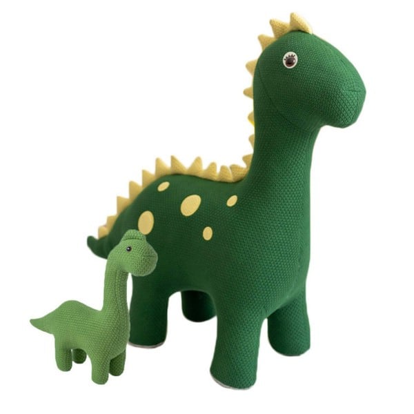 CROCHETTS Set of 2 cotton dinosaur plush toys Dina and Dino (Large + Mini) PLTR14LTM02
