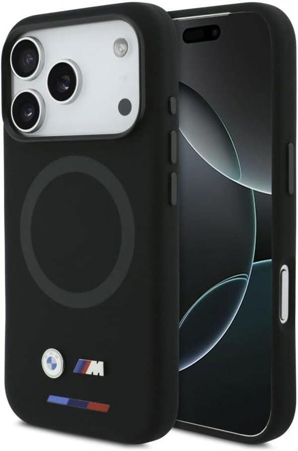 GUESS BMW M Series Liquid Silicone Case with MagSafe for iPhone 17 Pro 6.3" Black - BMHMP17L25SITBOK