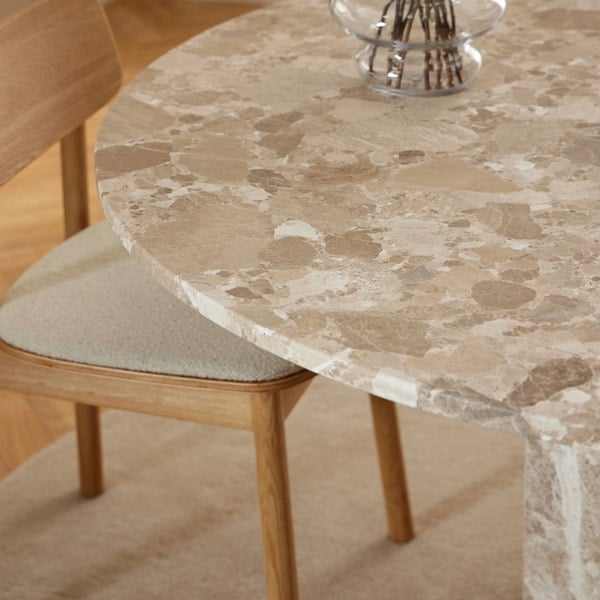 Furniture To Go Naxos Round Dining Table in Brown Marble