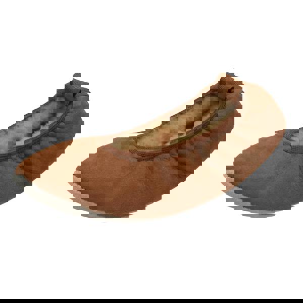 Eastern Counties Leather Womens/Ladies Sheepskin Lined Ballerina Slippers - Chestnut