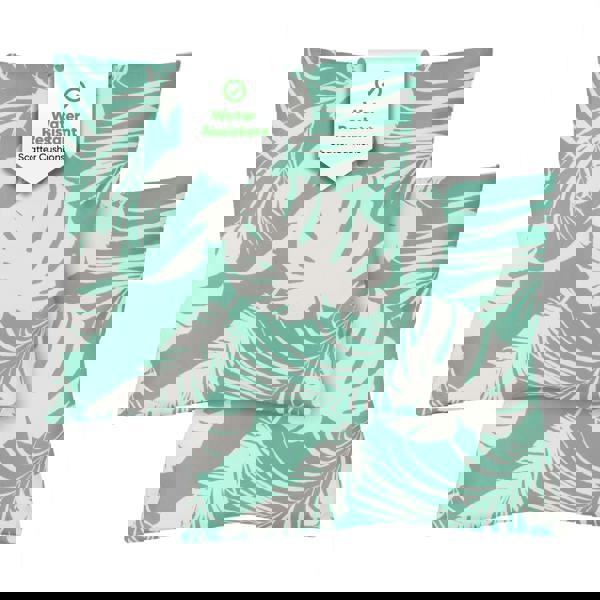 Gardenwize Pair of Outdoor Scatter Cushions – Botanical Leaf Design