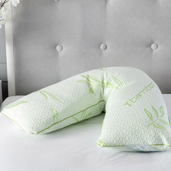 Snug City Bamboo Memory Foam Pregnancy V Shape Pillow