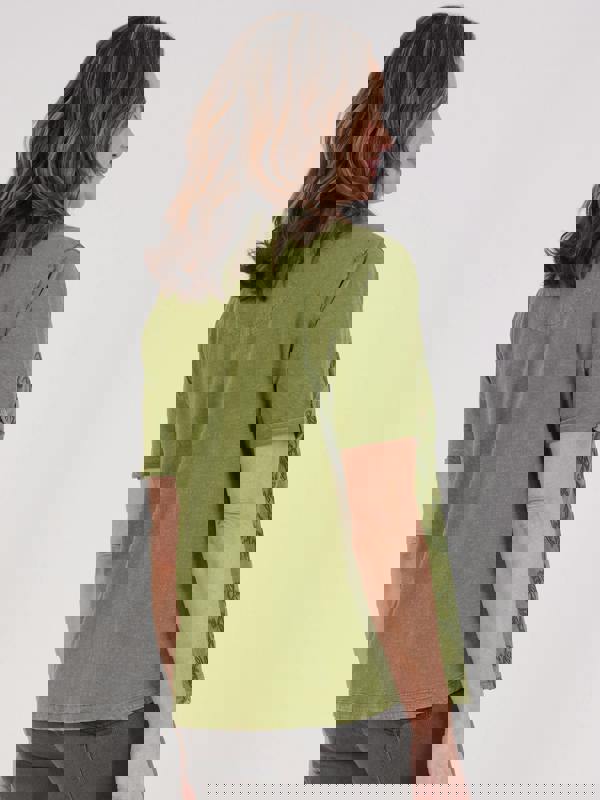 TIGI Embroidered Notch Neckline Top