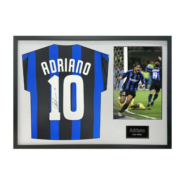 Adriano Signed Inter Milan Shirt Classic Frame