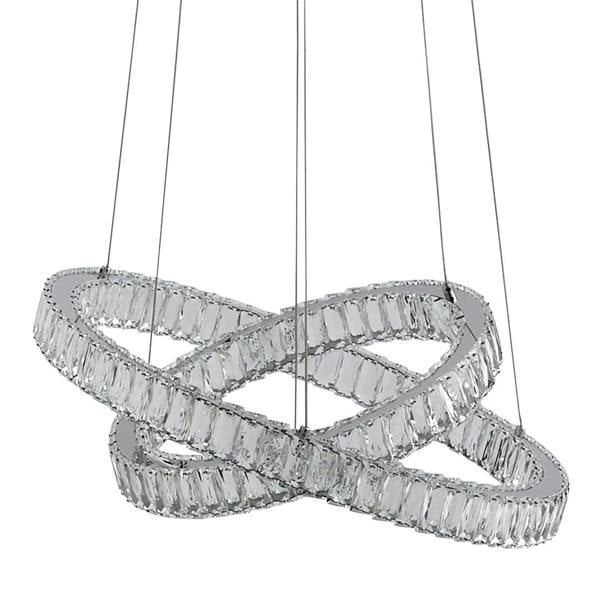 Pagazzi Lighting Ausilia Polished Chrome and Crystal LED Pendant Ceiling Light