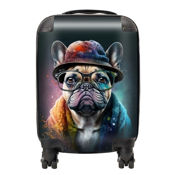 Warren Reed French Bulldog Dog Splashart Suitcase