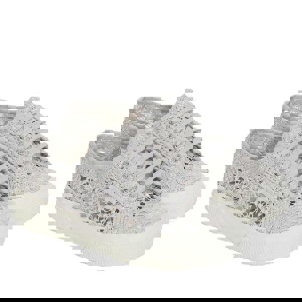 Superga Childrens/Kids 2750 Macrame Trainers - Grey Silver/Avorio - 