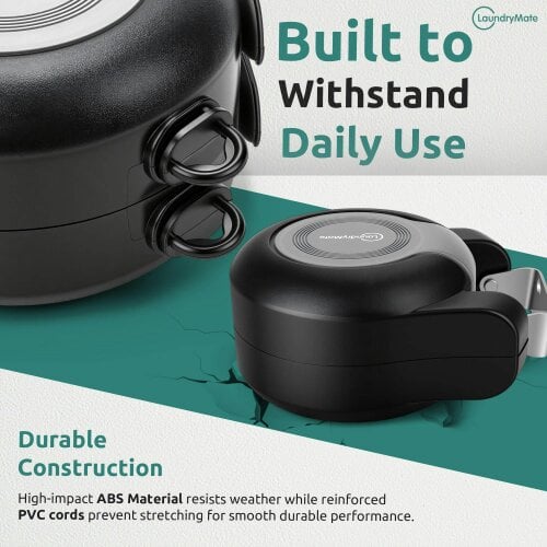 Laundry Mate Retractable Washing Line with 30M Drying Space – Twin Pull-Out Clothes Line for Indoor & Outdoor Use