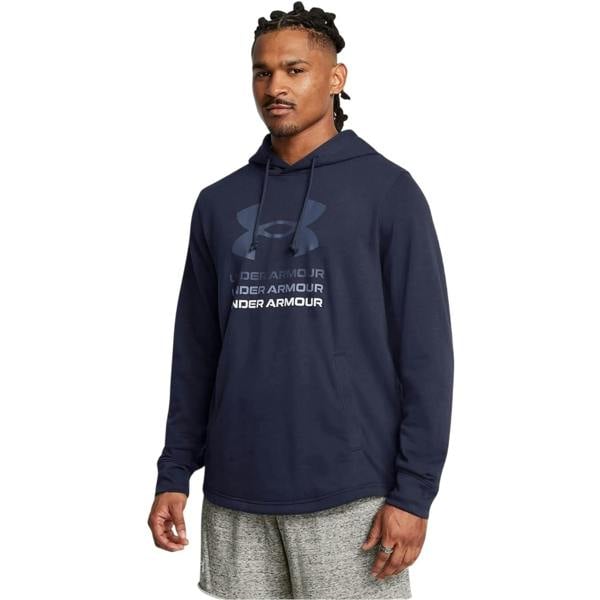 Under Armour Mens Rival Terry Graphic Hoodie - Blue - 