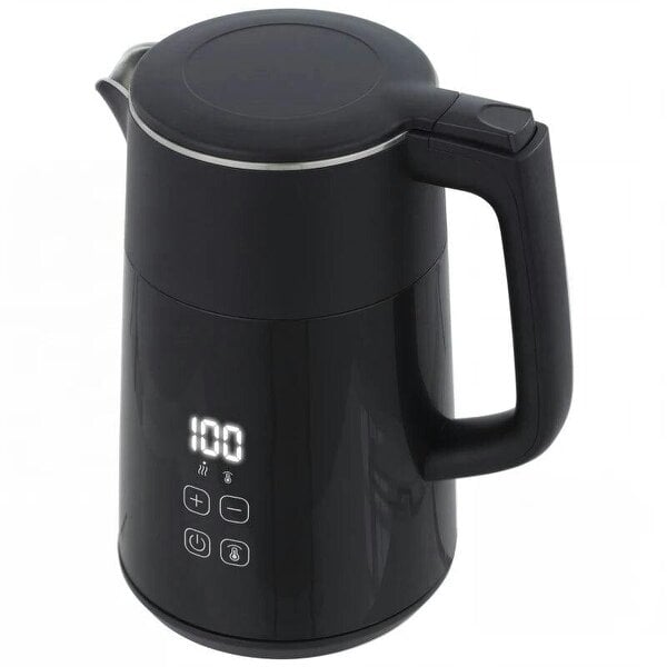 Bobobiy Electric Kettle, 1.7L Fast Boil 3kW Water Kettle with UK Strix Thermostat, LED Display, Keep Warm Function, Black