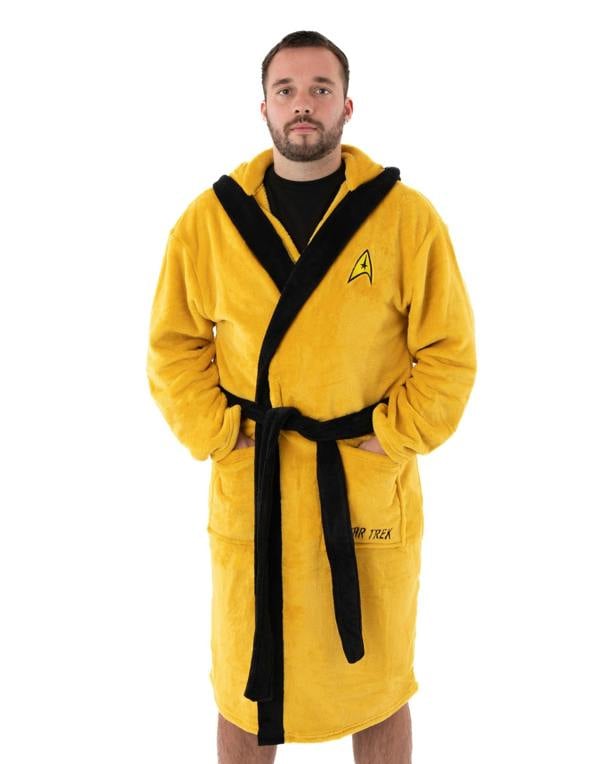 Star Trek Mens Yellow Hooded Bathrobe