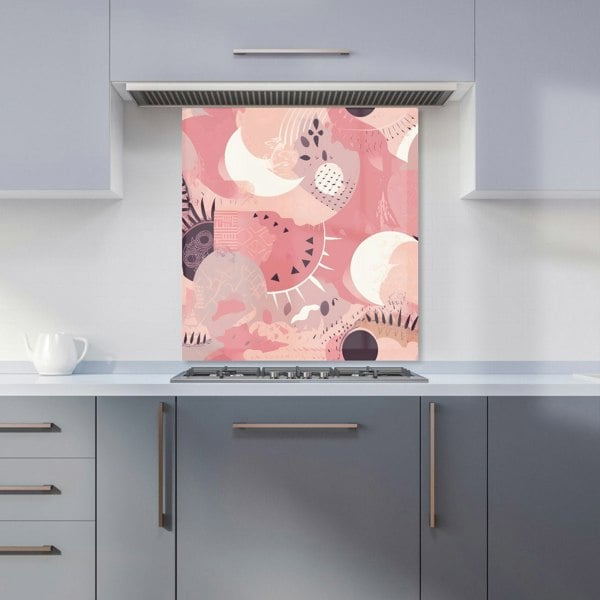 Warren Reed - Designer Abstract Pink White Kitchen Splashback