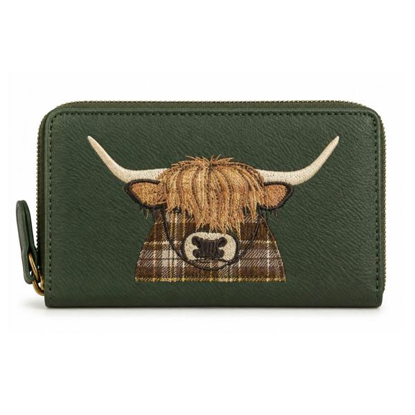 Fores Collection Highland Cow Embroidered Faux Leather