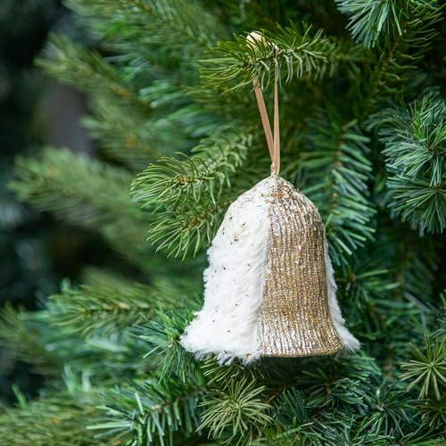 12cm Gold Santa Bell Hanging Decoration Set of 3 for Christmas Trees, Doors and Festive Displays image 5