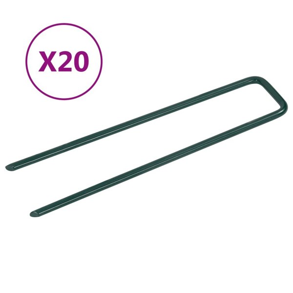 Berkfield Nails for Artificial Grass 20 pcs U-shape Iron