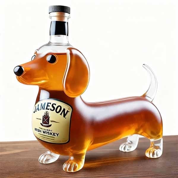 Leaper Glass Dachshund Sealed Wine & Spirits Bottle