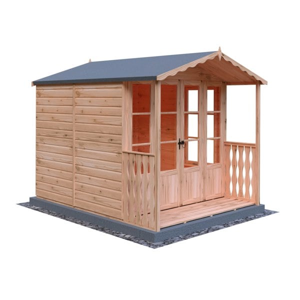 Shire Kensington 7x7 & Verandah 12mm interlock  Clad wooden Summerhouse - Best Shed