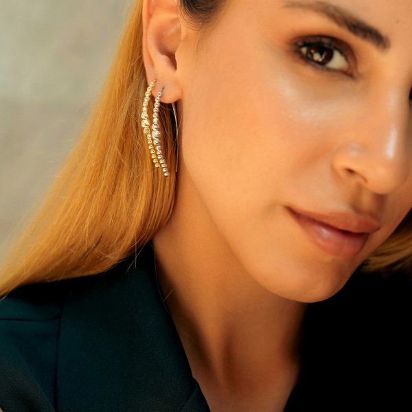 Spero London Beaded Pull Through Sterling Silver Earrings