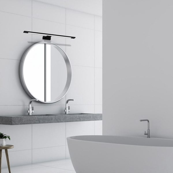 Milagro Shine Black LED 12W Wall Lamp Stylish Matt Black Light With IP44 Rating Perfect For Mounting Above A Bathroom Mirror