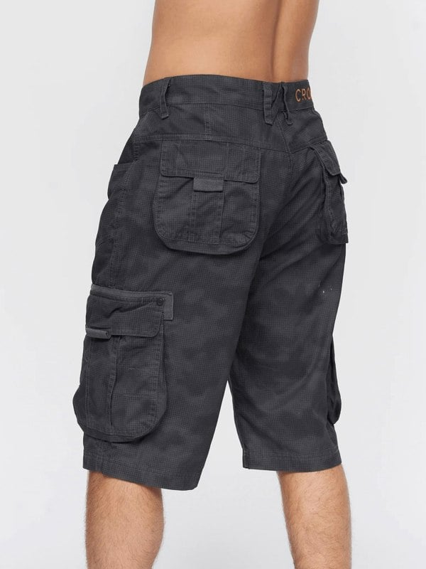 Crosshatch Hanwhere Combat Shorts Grey Camo