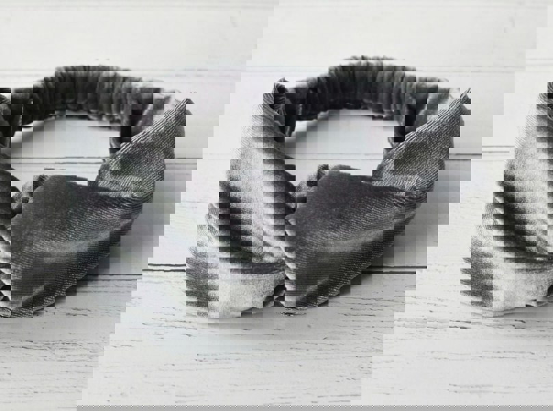 Antonia York Silver Grey Velour Velvet Headband | Tess Twisted Knot Elasticated Bandana