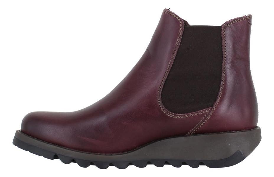 Fly London Salv Womens Wedged Heeled Chelsea Leather Ankle Boots