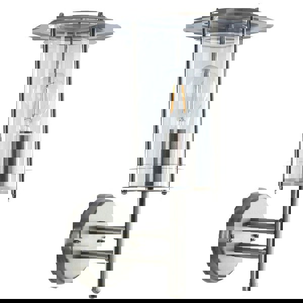 IP44 Outdoor Wall Light Stainless Steel Modern Lantern Glass Round Outdoor Lamp Loops