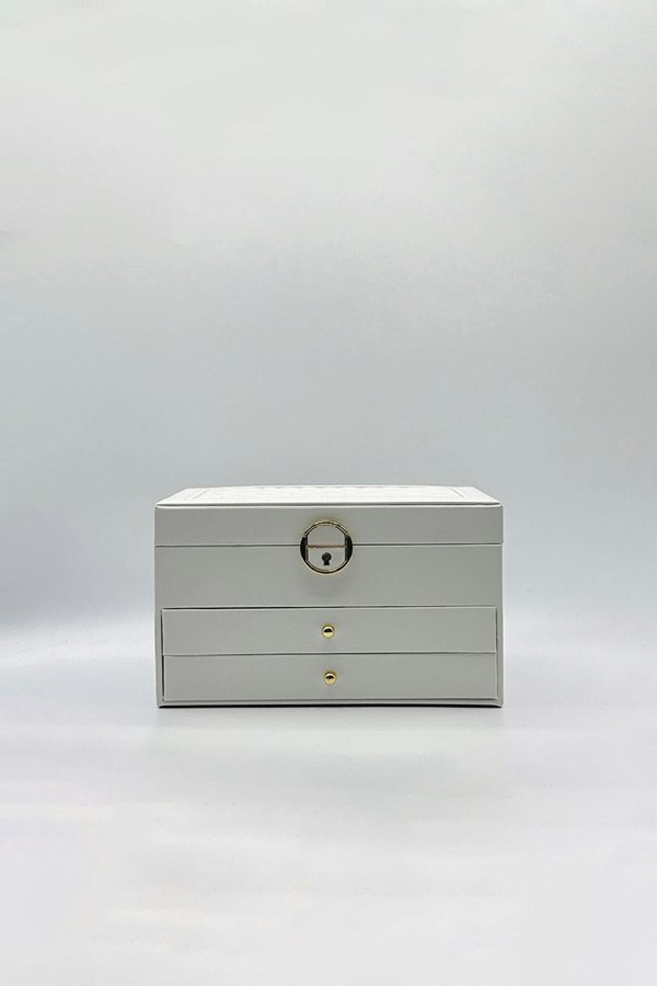 Vanity Jewellery Storage Box in White - svnx