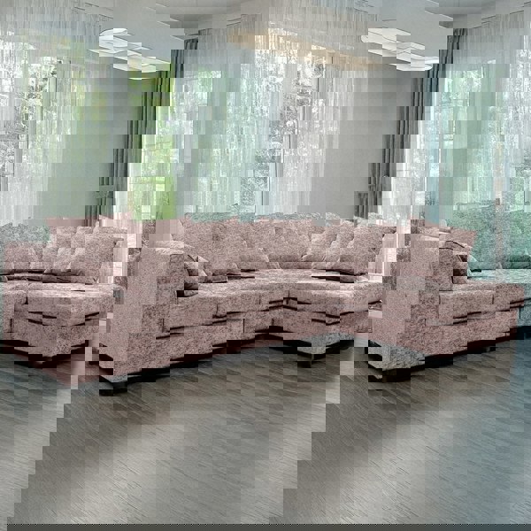 Furnishings For Less Monaco Chenille Fabric 5 Seater L Shaped Corner Sofa