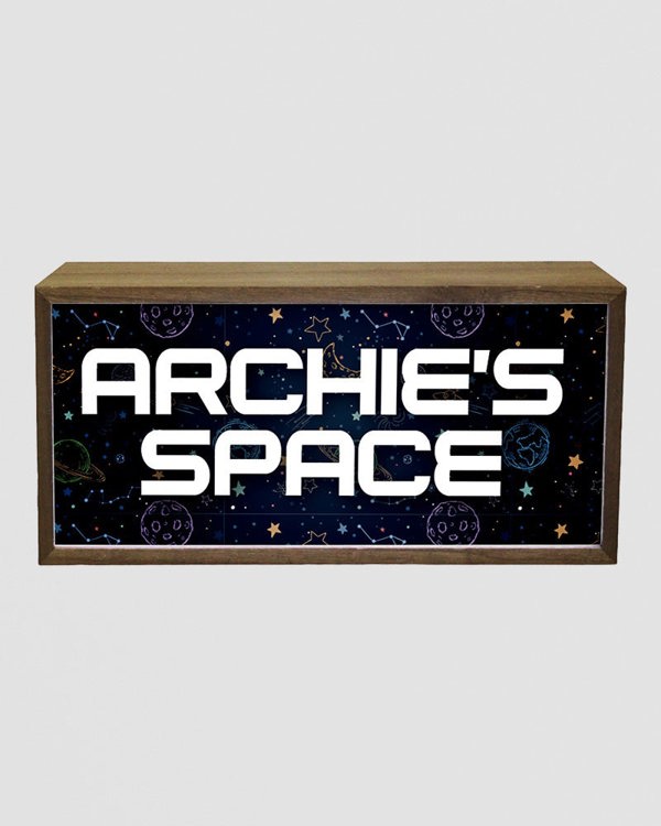 Personalised Light Box - Space Theme Night Light for Kids’ Rooms