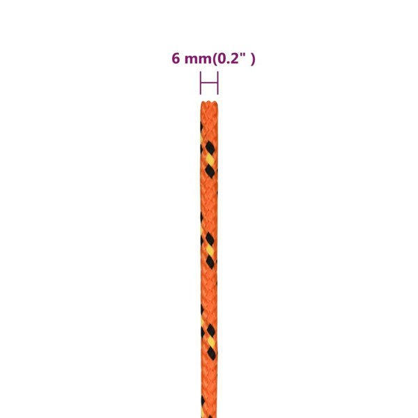 Berkfield Boat Rope Orange 6 mm 100 m Polypropylene