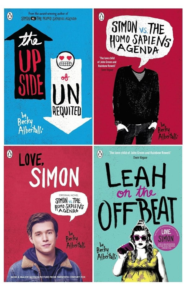 Becky Albertalli 4 Books Simon vs the Homo Sapiens Agenda, Love Simon, Leah on the Offbeat & more