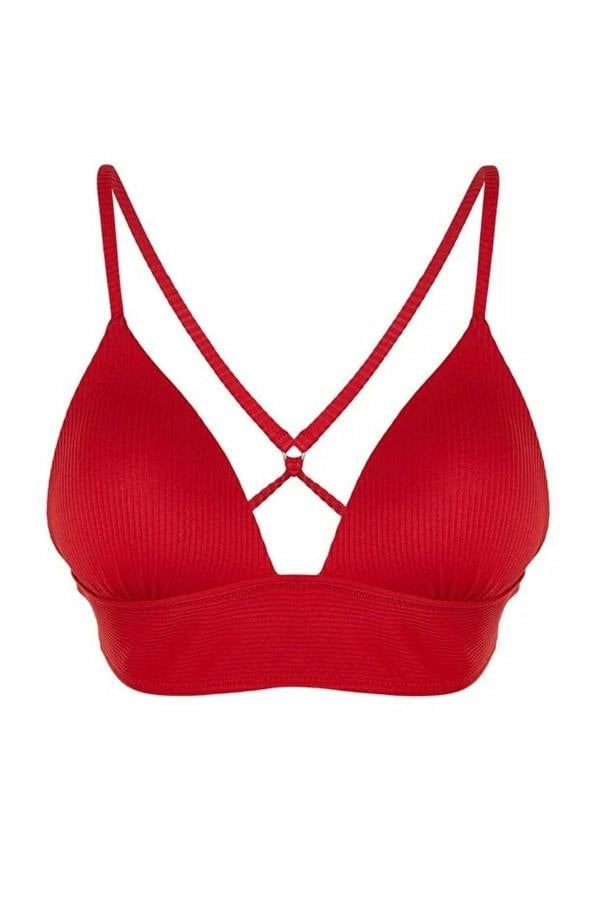 WOVCOR Textured Triangle Push-Up Bikini Top