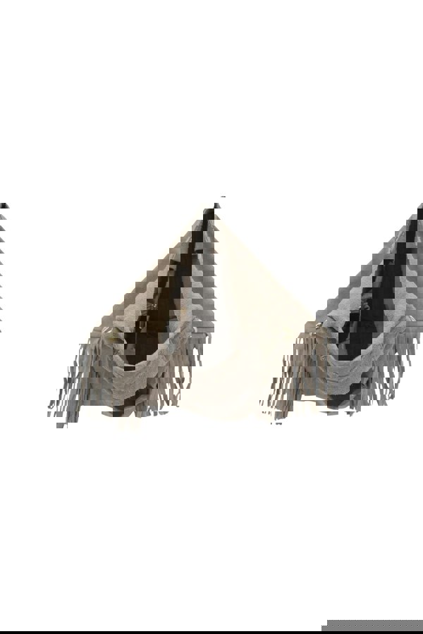 Kitise Italian Genuine Suede Fringe Crossbody Shoulder Bag