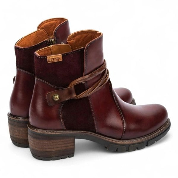 Pikolinos San Sebastian - Women's Arcilla Red Leather Ankle Boots