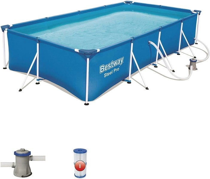 Bestway Steel Pro Rectangular Frame Pool Set 13ft With Pump