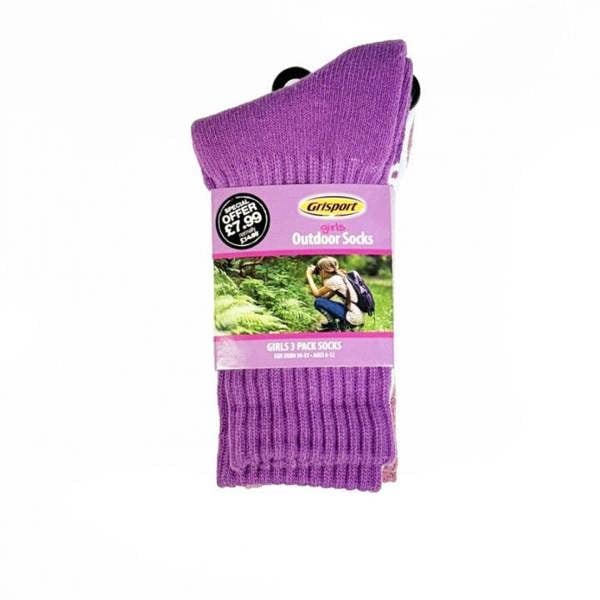 Grisport Girls Outdoor Socks 3 pair pack 