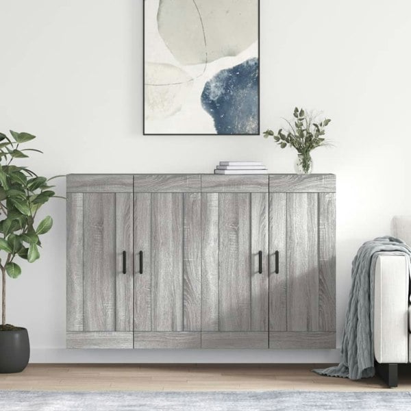 Berkfield Wall Mounted Cabinets 2 pcs Grey Sonoma Engineered Wood