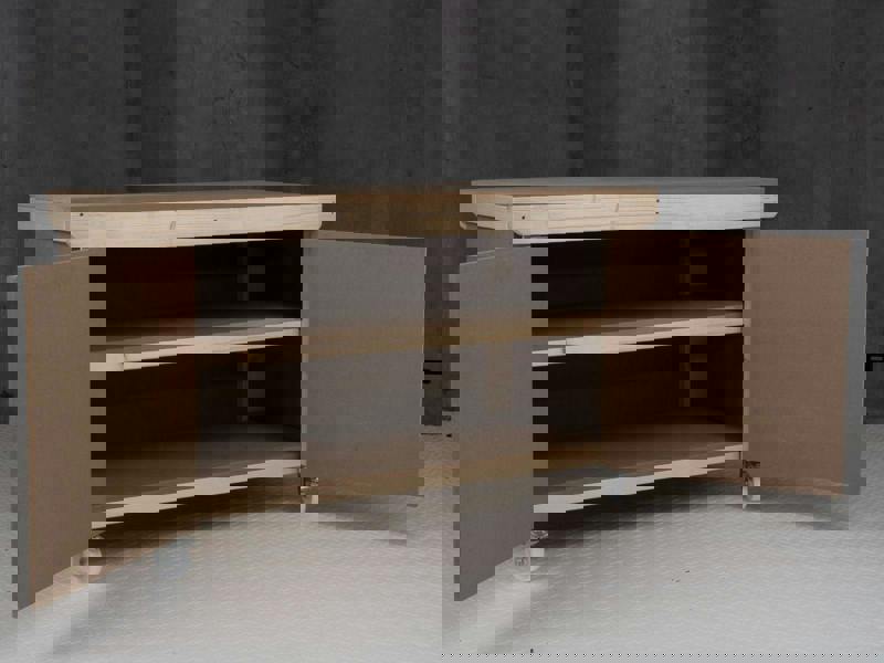 Arbor Garden Solutions Wooden MDF Top Workbench With Lockable Cupboard (V.9) double shelf and wheels