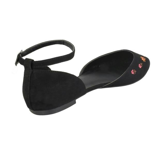 Spot On Ladies Spot On Ankle Strap Ballerinas