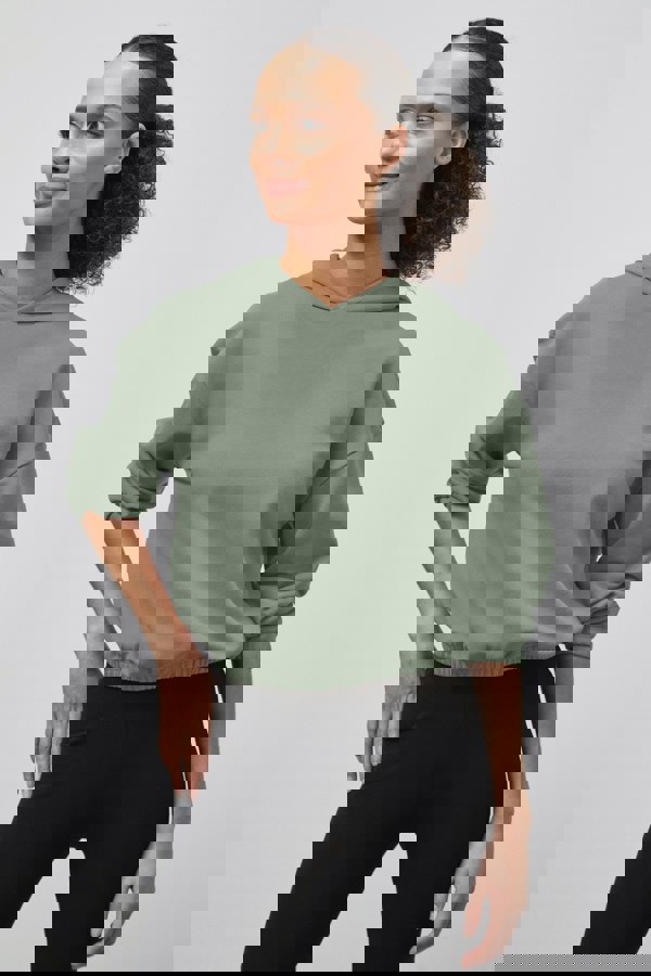 ENORSIA Jersey Hoodie With Elastic Waistband