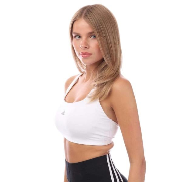 Adidas Womens/Ladies Logo Sports Bra - White - 