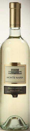 bottle of Monte Maria Pinot Grigio on a plain background