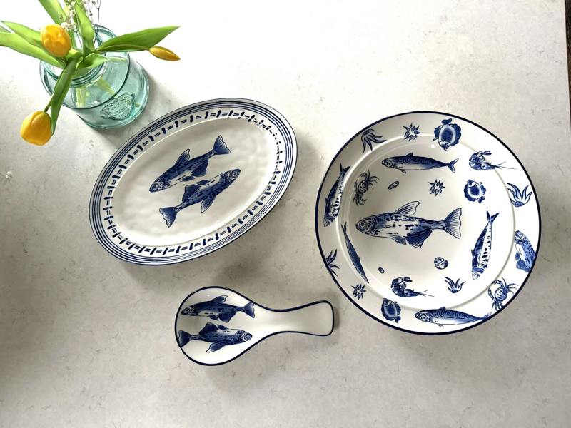 Verano Spanish Ceramics Ocean Fish - Large Serving Dish