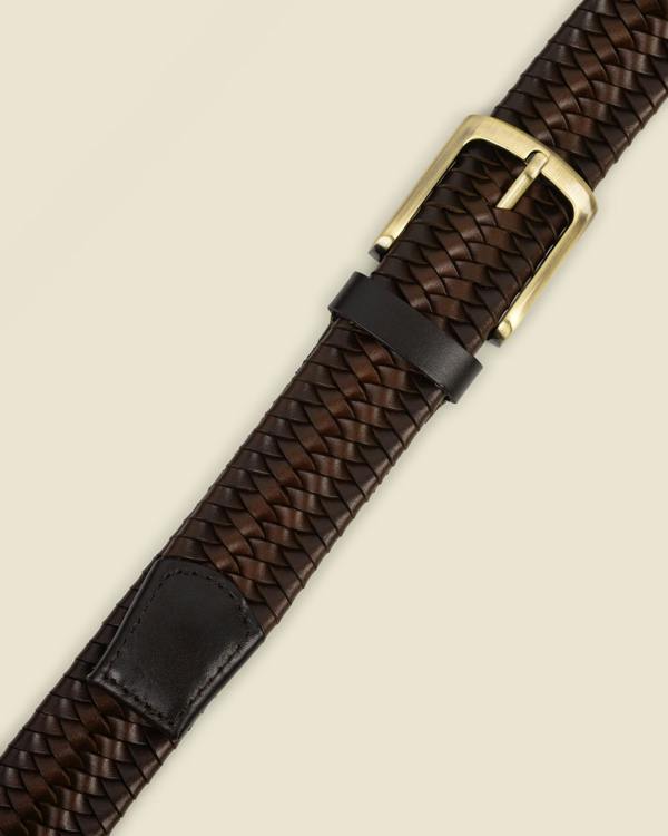 Larsson & Co Snøugle - Woven Leather Casual Stretch Belt