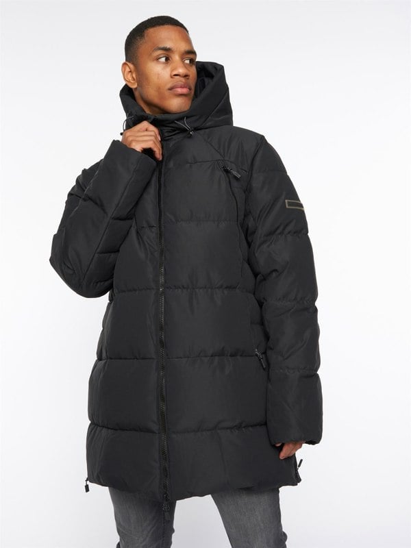 Kings Will Dream Colton Long Puffer Jacket Jet Black