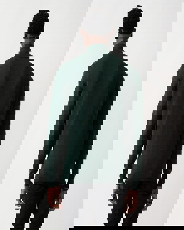 HUGO San Quintus-C Mens 1/4 Zip Pullover - Open Green 385